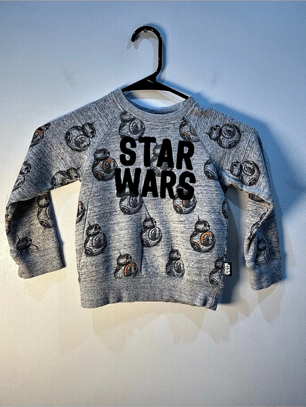 Disney Store Star Wars BB-8 Sweatshirt Kids Size 4 Gray All Over Print Graphic